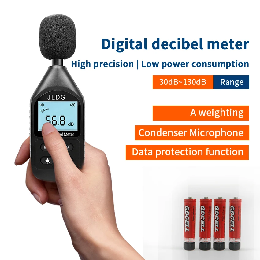 

Mini digital sound level meter High precision environmental noise meter 30dB~130dB A-Weighting Household decibel meter