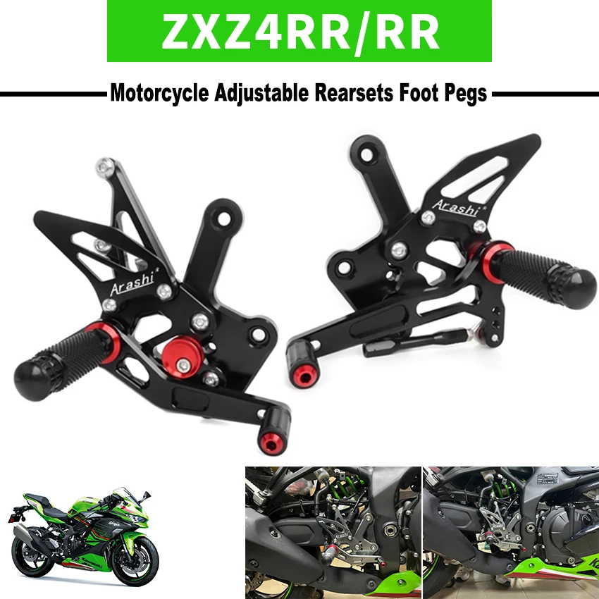 High Quality Rider Motorcycle Parts Footrests Rearset Rear peg  Rests For KAWASAKI ZX4R ZX4RR ZX-4R/SE ZX-4RR  Rest