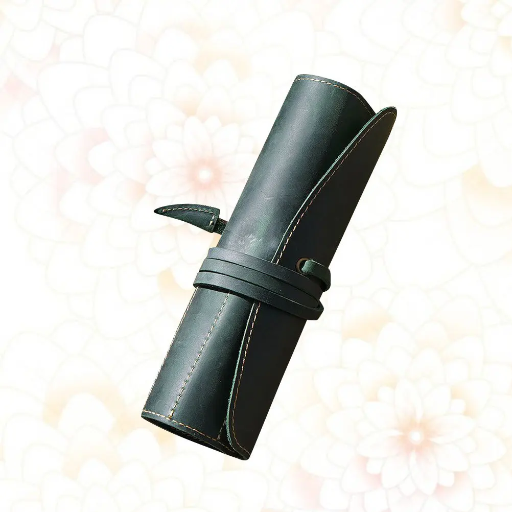 Estuche para bolígrafos hecho a mano, color verde oliva, elegante, funcional para plumas estilográficas, estuche para bolígrafos de oficina diarios