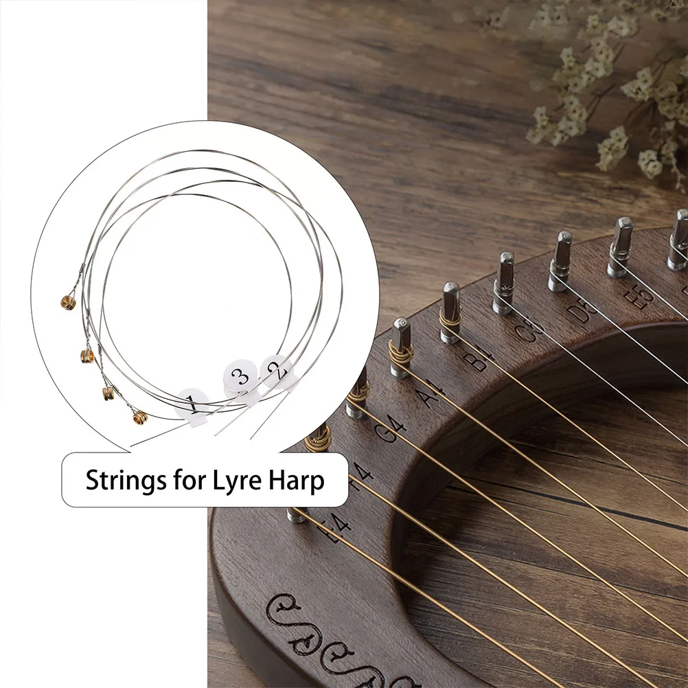 

16pcs Premium Lyre Strings Replacement Steel Durable Strong Resonant Full Set Changing String Kit For Lyre Accessories Parts