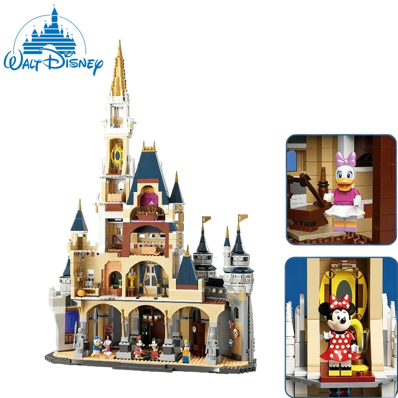 

Строительные блоки Disneycastlestreetviewassembly, головоломка для взрослых, замок «сделай сам», строительные блоки высотой 74 см, 4613 шт., детский подарок на день рождения