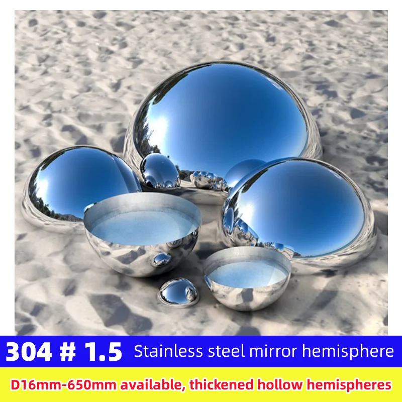 304#1.5mm 16mm-650mm stainless steel mirror decorative hemisphere home hotel shopping mall Park Square bar decorative half ball