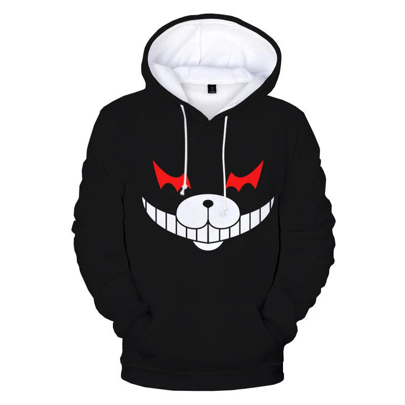 2023 Anime Danganronpa Monokuma 3D Printed Hoodies Unisex Sweatshirts White Black Bear Long Sleeve Pullover Oversized Hoodie