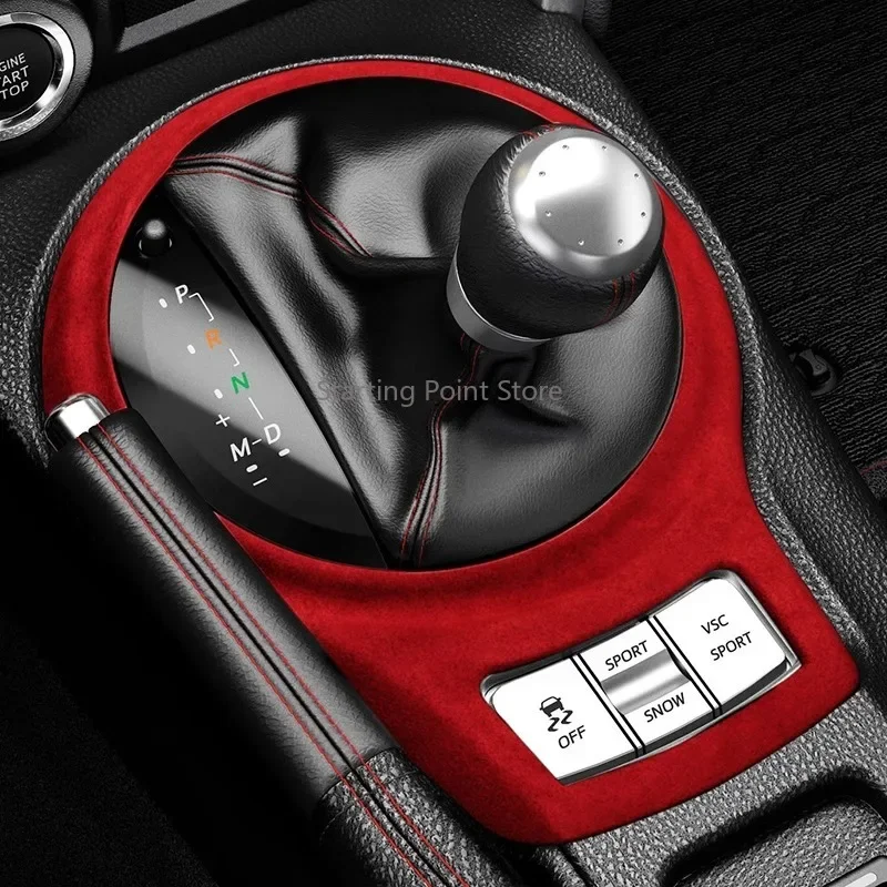 

Подходит для Toyota 86 Subaru BRZ 13-21, внутренние замшевые аксессуары, наклейка на дверную панель переключения передач центрального управления