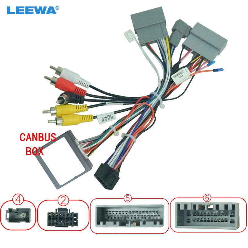 

LEEWA Car Audio Wiring Harness with Canbus Box For Honda Odyssey/CRV Aftermarket 16pin Stereo Installation Wire Adapter #CA7315