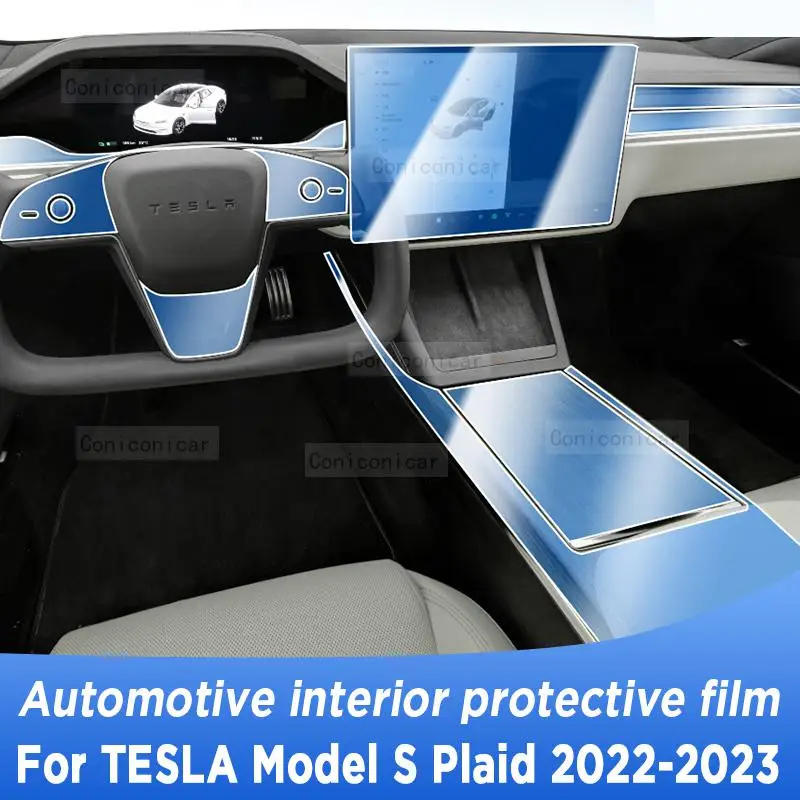 

For TESLA Model S Plaid 2022 2023 Gearbox Panel Navigation Screen Automotive Interior Protective Film Anti-Scratch Accessories