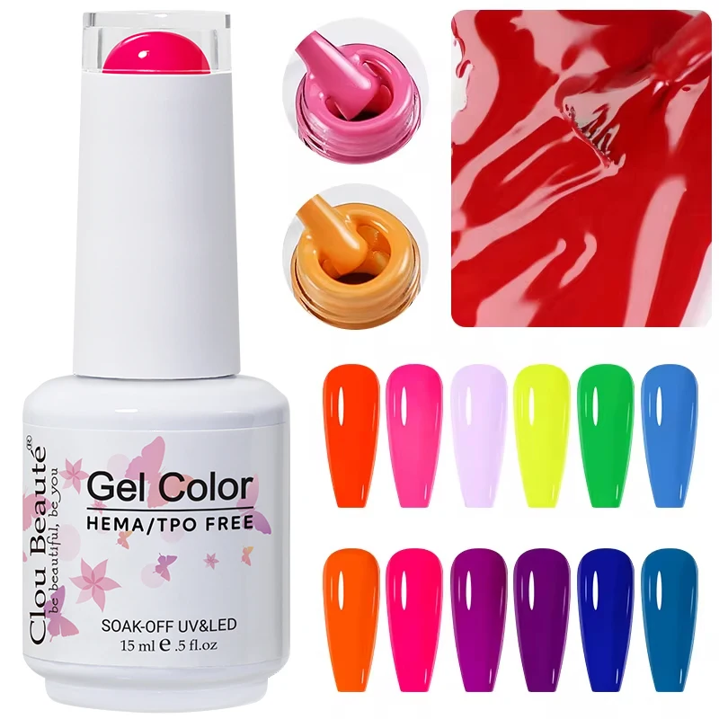 

Clou Beaute 15 мл Гель-лак для ногтей Hema TPO Free Vernis Полуперманентный УФ-гель для дизайна ногтей Lakiery Hybrydowe Маникюрный клей