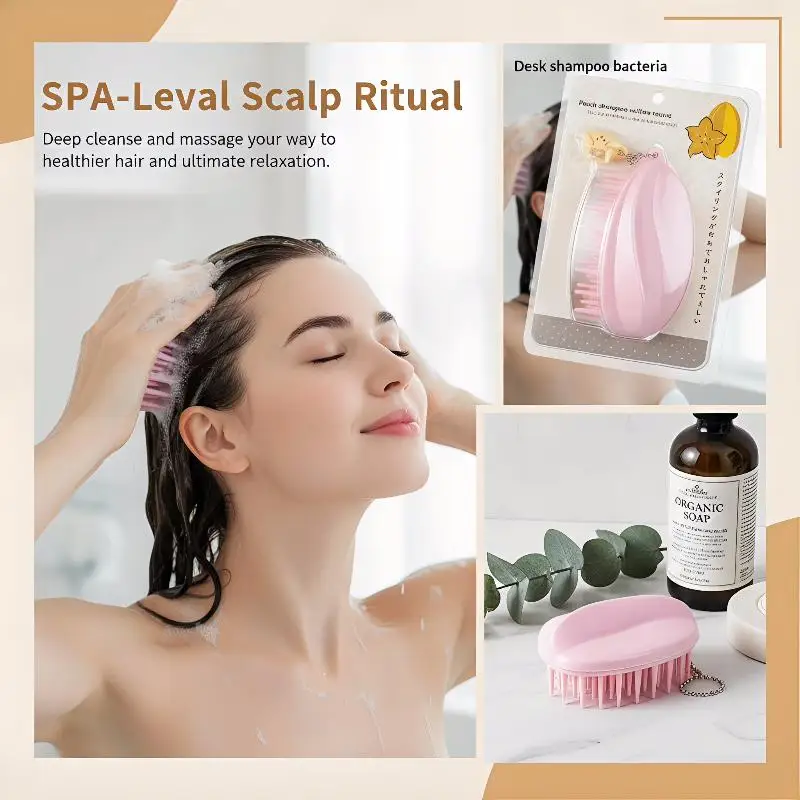 New 1pcs Shampoo Scalp Massage Brush Silicone Hair Wash Brush Dry And Wet Dual-use Styling Cleaning And Hair Comb