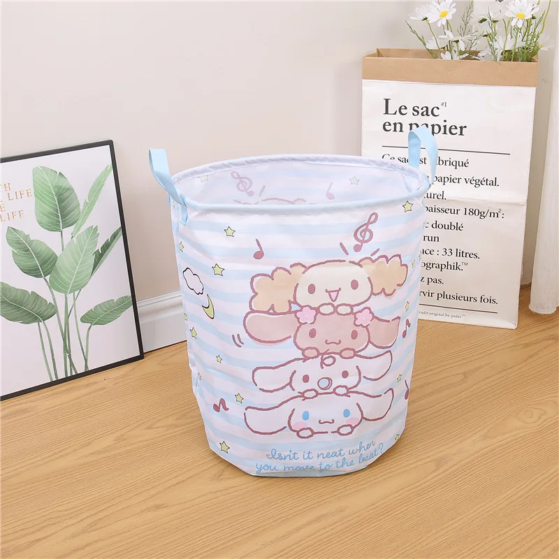 Anime Sanrio Cinnamoroll Kuromi Hello Kitty My Melody Cute Cartoon Change of Clothes Round Storage Bucket Gift for Friend