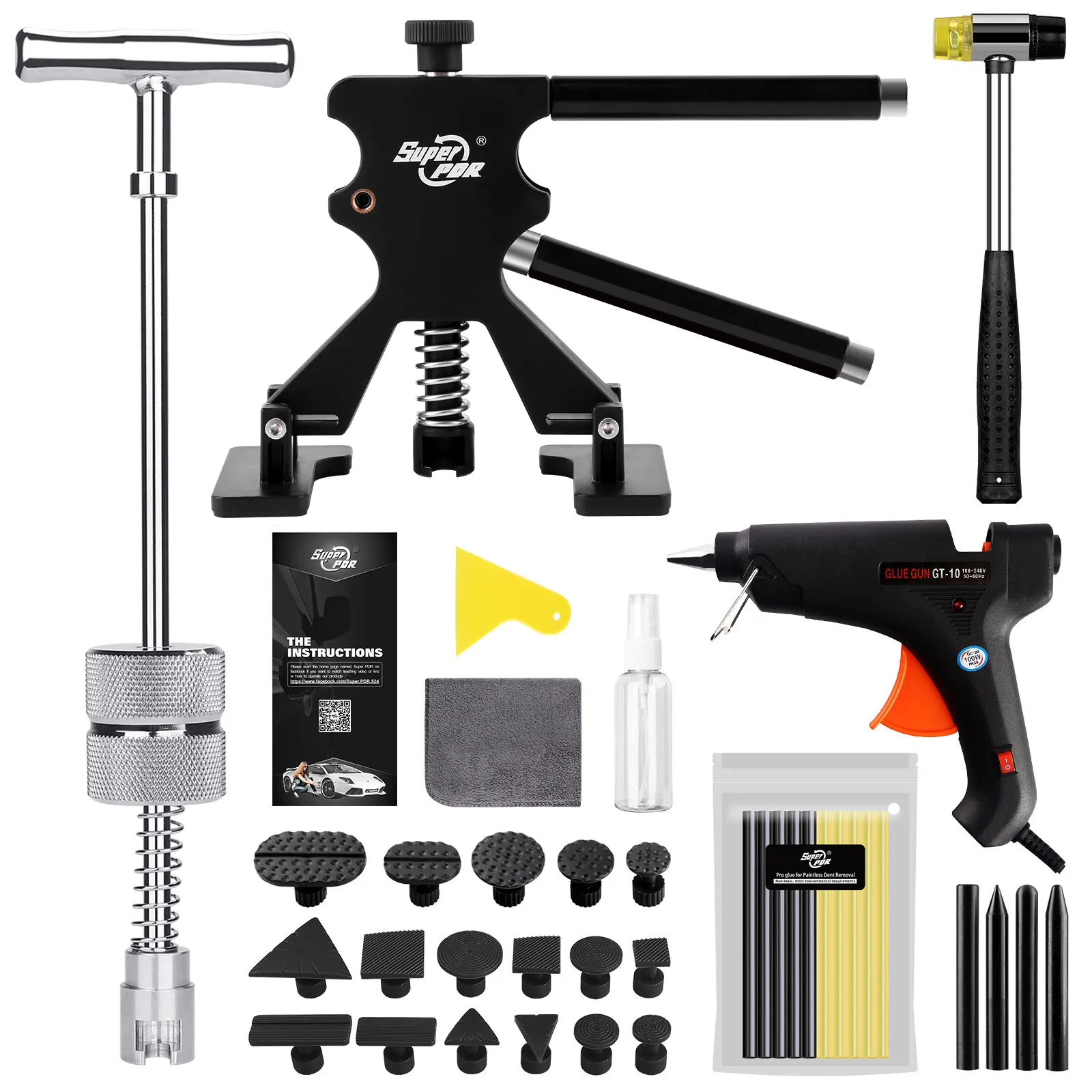 Super PDR Metal Car Dent Repair Tools Auto Body Repair Dent Puller Tool Kit Slide Hammer Reverse Hammer colla 1 pz estrattore di colla