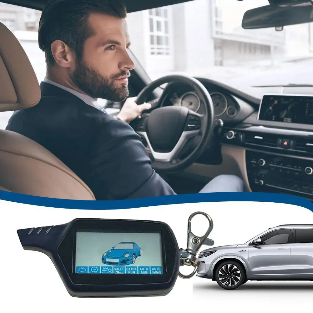 LCD مفتاح التحكم عن بعد أمن السيارة اتجاهين نظام إنذار السيارة ل Twage StarLine B9 للمركبة الروسية X9I2 #2