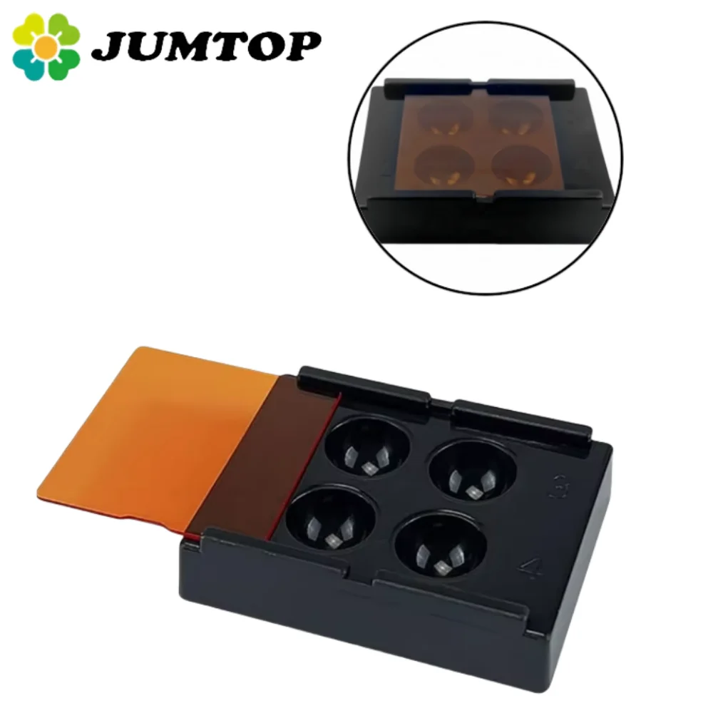 Dental Lab Resin Curing Light Box - 4-Slot Light-Proof Shade Matching & Composite Storage Case for Veneers