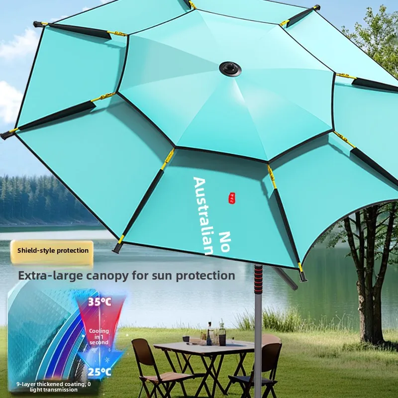 

Зонт для рыбалки Jia Zhi Dong 2026: Новинка, утолщенный, с черным клеевым покрытием, солнцезащитный, для активного отдыха, с алюминиевым каркасом, защита от солнца