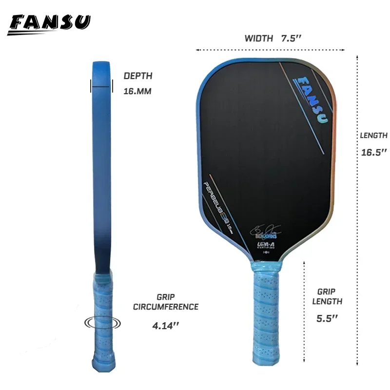 FANSU 3S Pickleball PaddlGen 3s الدفع الأساسية Pickleball مجداف Hyperion T700 بن جونز ألياف الكربون الحرارية Unibody16mm #2