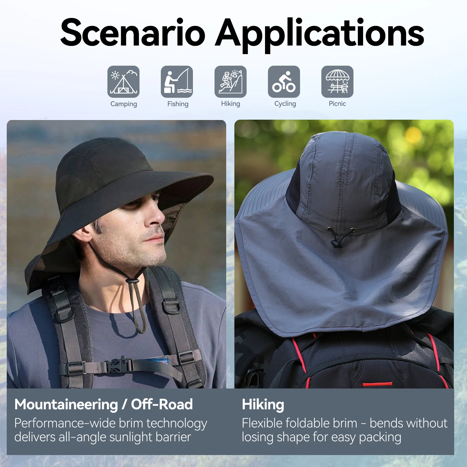 야외 자외선 차단 넥 플랩이 있는 넓은 챙 통기성 메쉬 - Camping Outdoor Quick Drying Sun Neck Protection Cap Hat 리뷰 및 가격