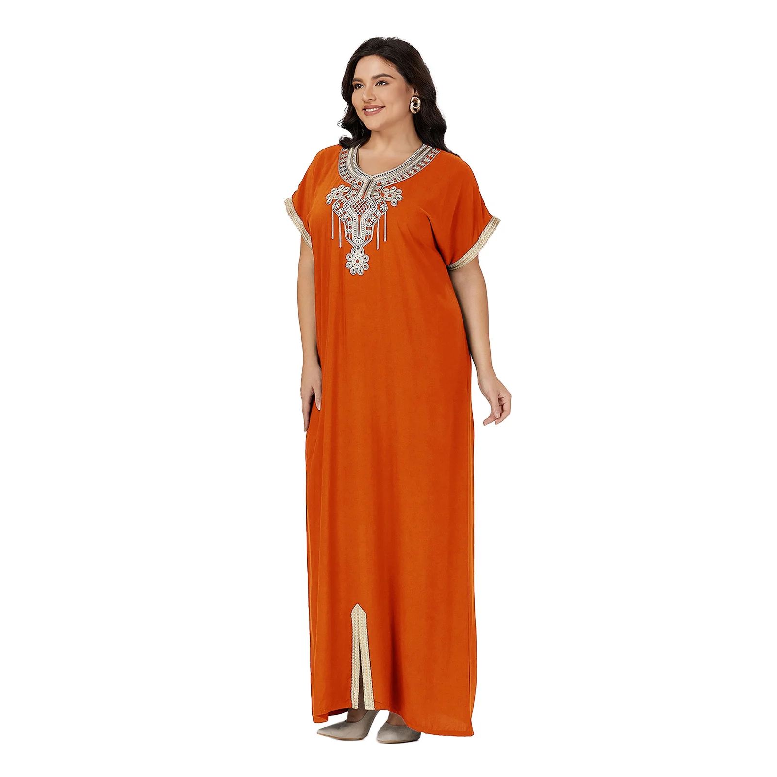 Traditional Dress Abaya For Women\'s Moroccan African Beach Dashiki Loungewear Home Short Sleeve Cover up PlusSize Caftan