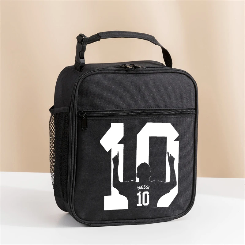 Football Superstar Messi Lunch Bag Men Portable Thickened Aluminium Foil Fresh Insulation Bag Food Meal Bag Handbag Gift