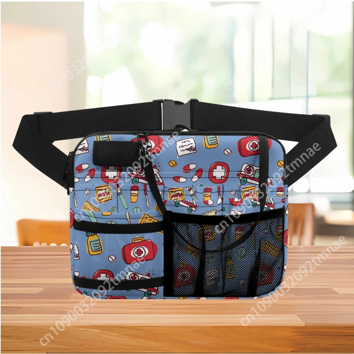 Medical Equipment Printed Waist Bags Hospital Work Portable Shoulder Nurse Belt Bag Adjustable Multi-pocket Storage Pouch Custom