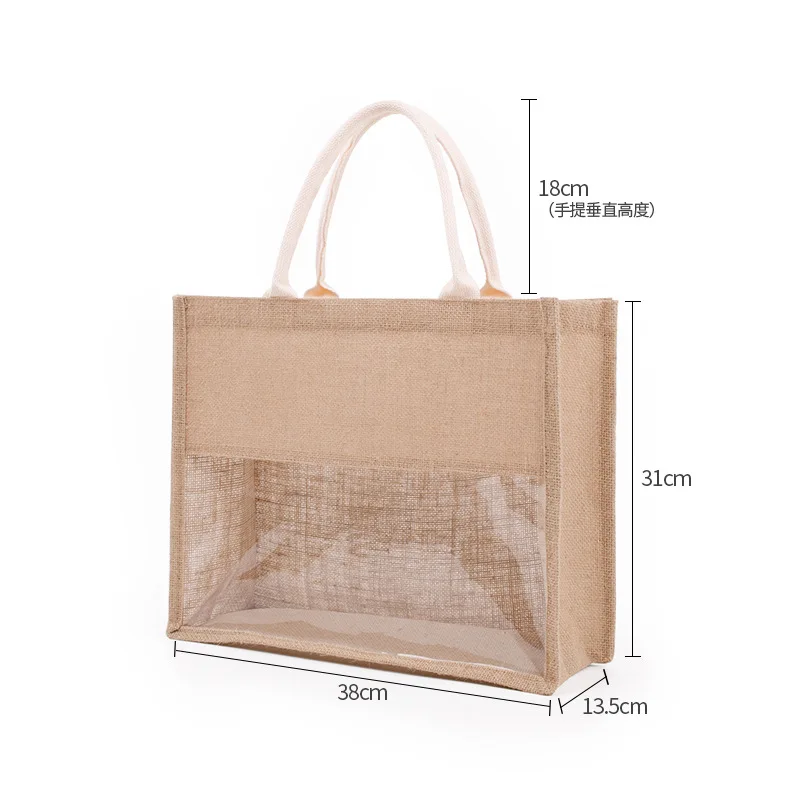 Personalized Large Beach Tote Bridesmaid Bag with Name,Custom Burlap Jute Tote Bag Wedding Favor Gift for Her Shopping Bag