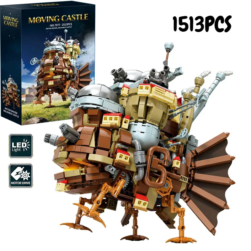

1513PCS Creative Moving Castle Model Building Blocks Motor Driven Walkable Castle Construction Bricks Toy Gift for Friends
