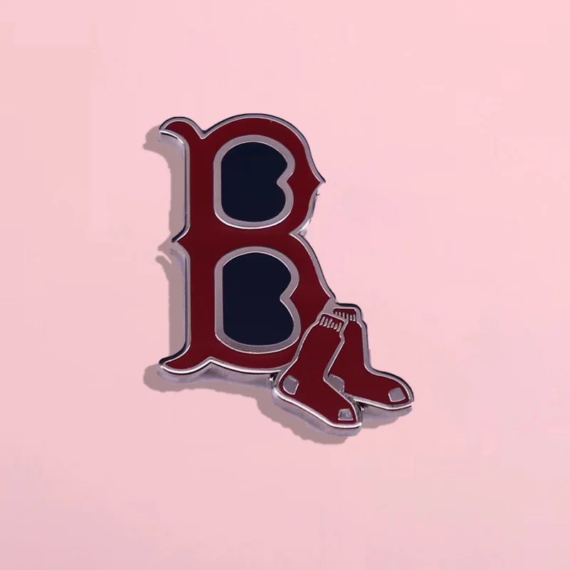 Fashionable Boston Red Sox Baseball Team Logo Brooch Metal Badge Jacket Denim Jacket Backpack Pin Jewelry Accessories