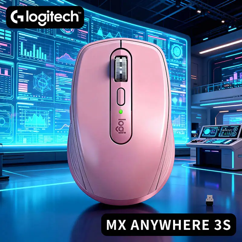 

Logitech MX Anywhere 3S-8K DPI, эргономичная ручка для домашнего офиса и путешествий, прокрутка MagSpeed, тихие клики, 3 устройства Bluetooth