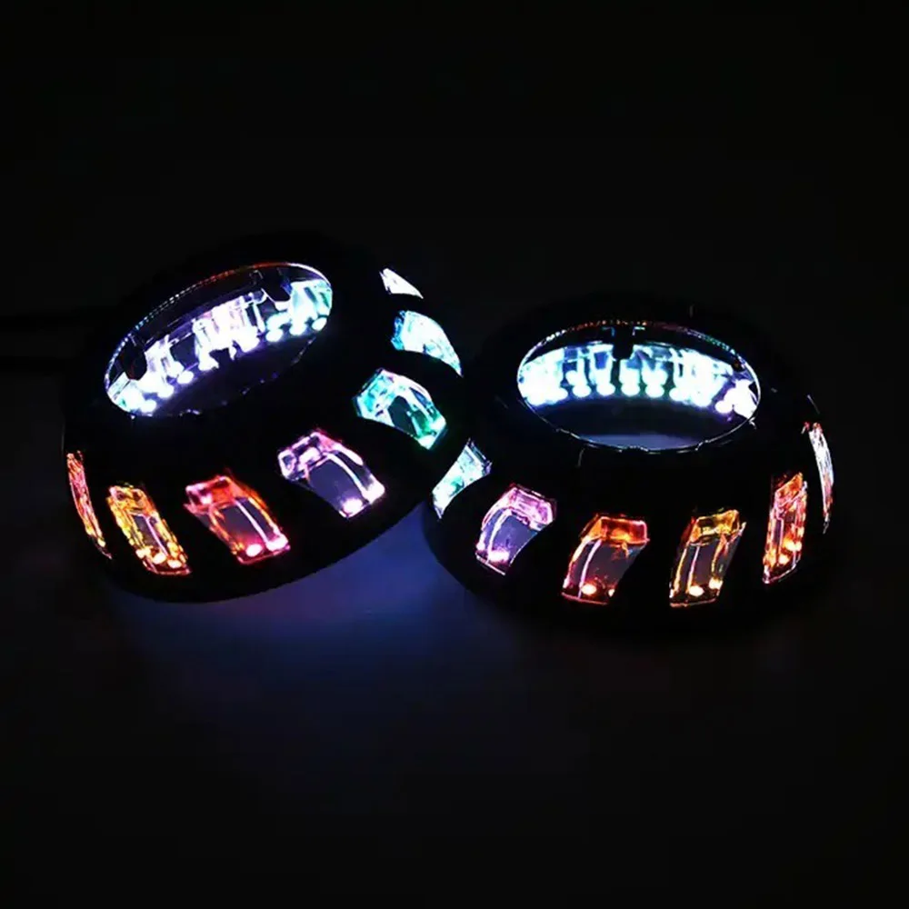 3.0 Inch Car Headlight Decoration Cover for Bi HID LED Projector Lens CH51 Spiral Integrated Cover Multicolor