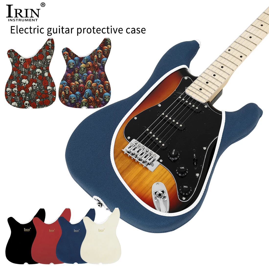 

IRIN F-ST Electric Guitar Protective Case Polyester Printed Guitar Top Covers Lacquer Anti-Knock Electric Guitar Accessories