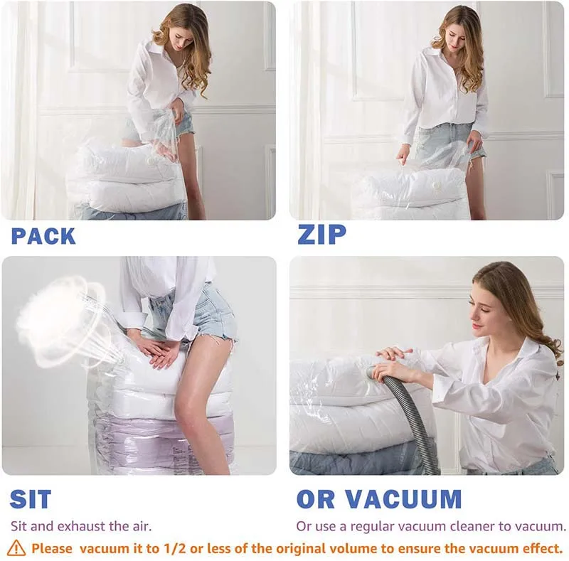 Compress Vacuum Space Saver Bag Cube Bag No Pump Storage Clothing Quilt Bag Watetproof and Airtight Storage Bag