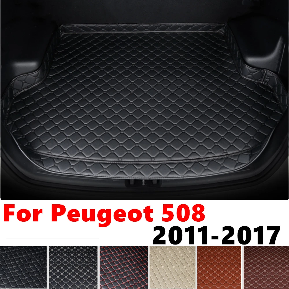 High Side Car trunk mat for Peugeot 508 2017 2016 2015 2014 13-2011 Tail Boot luggage Pad Rear Cargo Liner Interior Accessories