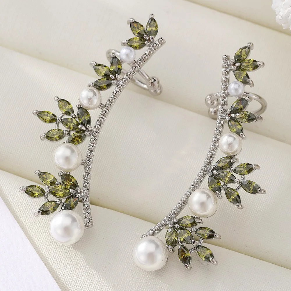 

Missvikki New Trendy Olive Purple White Color pearl Earrings for Women Lady Anniversary Gift Jewelry Wholesale Valentine's Day