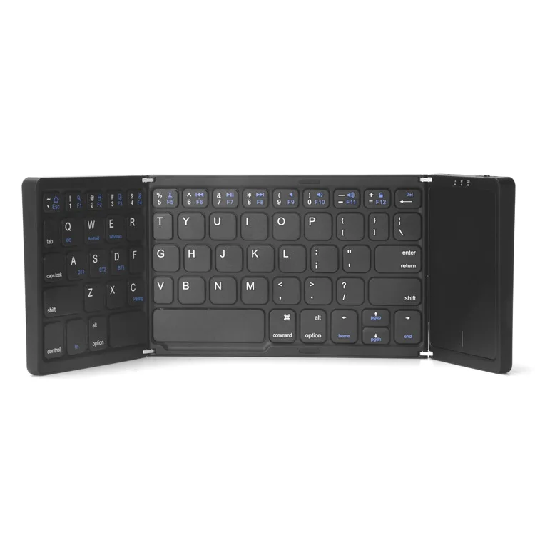 Imagem -06 - Espanha Inglês Teclado Dobrável sem Fio com Touchpad Recarregável Dobrável Teclado Bluetooth para Tablet Ipad