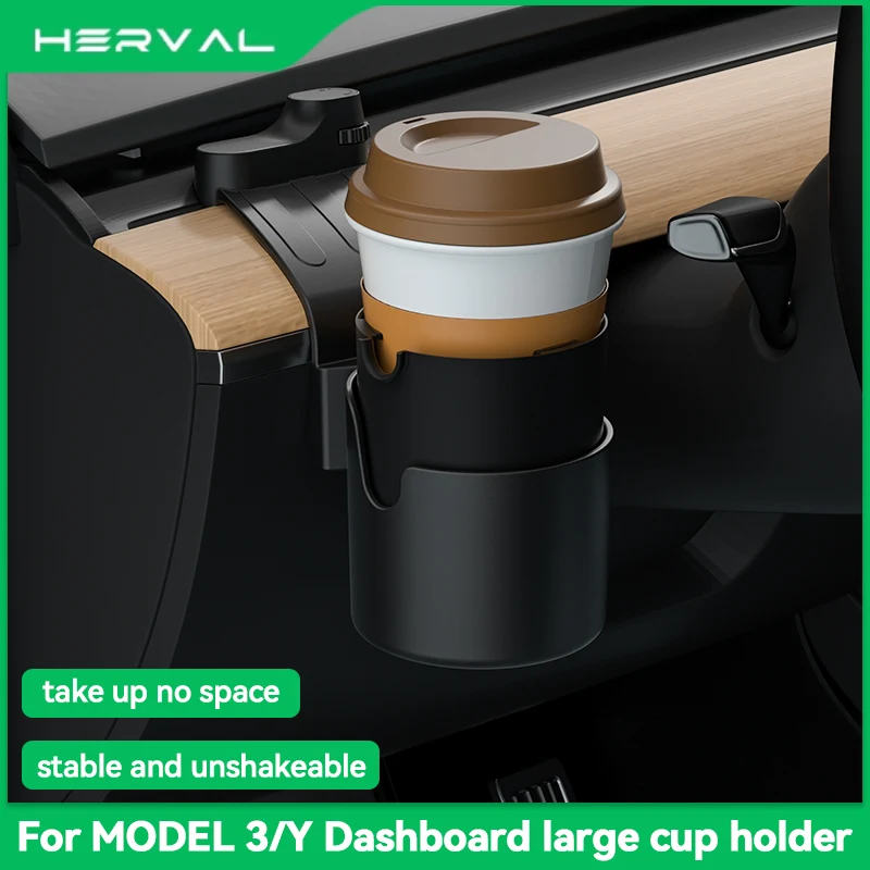 

Herval For Tesla Model Y Highland 2021-2024Dashboard Cup Holder Instrument Panel Water Cup Stand Mount Phone Holder