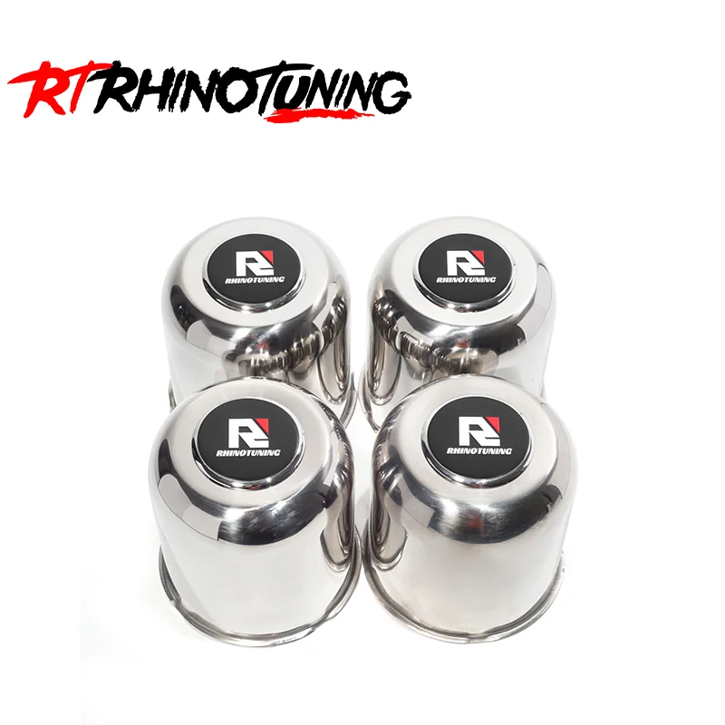 

RhinoTuning 2/4Pcs 108mm(4.25") Hub 109mm(4.29") H Stainless Push Through Center Caps For Trailers Trucks SUVs RV Wheel Rims