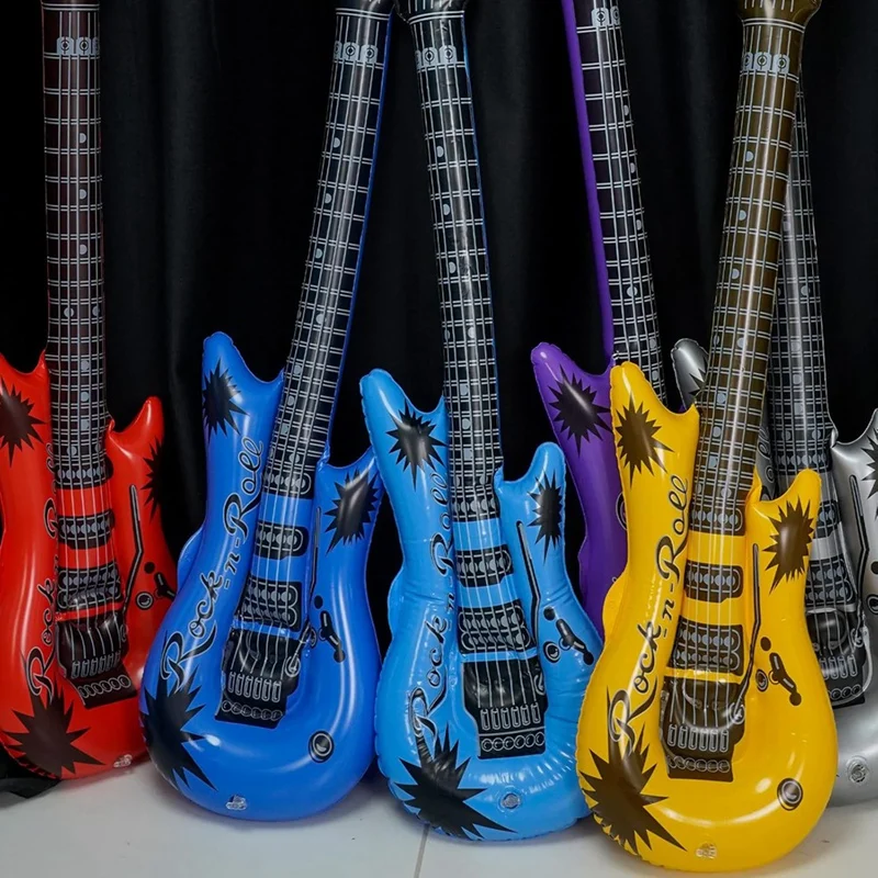 Guitarra inflable, guitarra soplada, adecuada para regalos de niños, fiestas navideñas