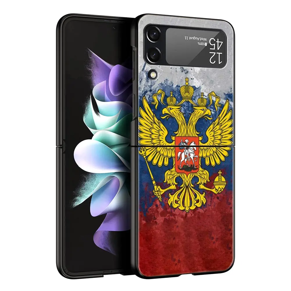 Russia Flag national ​Bea Phone Case For Samsung Galaxy Z Flip3 Flip4 Flip5 Shell For Z Flip 3 Flip 5 4 5G Hard Folding Cover