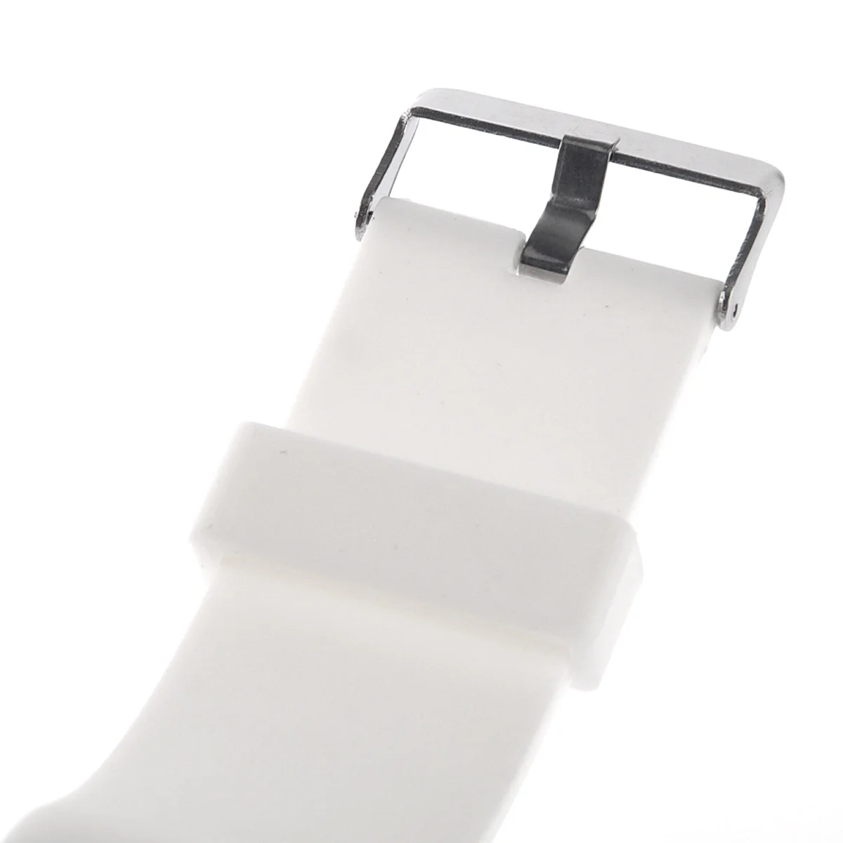 مرآة وجه LED ساعة رقمية بيضاء سيليكون باند أحمر LED عرض التقويم وظيفة للجنسين سبائك الفولاذ المقاوم للصدأ الذكية #5