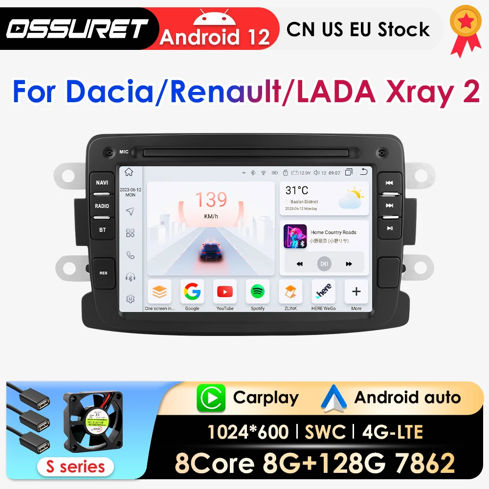 

2Din AI Carplay Android Car radio for Dacia Sandero Duster Renault Captur Lada Xray 2 Logan 2 Multimedia Player Navigation GPS