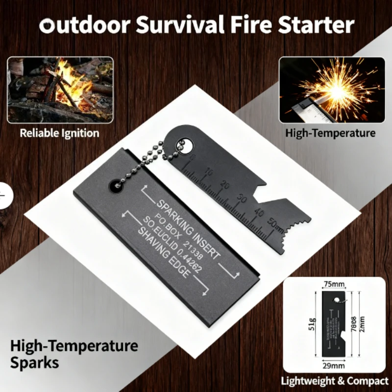 New Moisture-Proof Flint Magnesium Block - Portable Fire Starter Tool for Camping Trips & Outdoor Wilderness Survival Gear