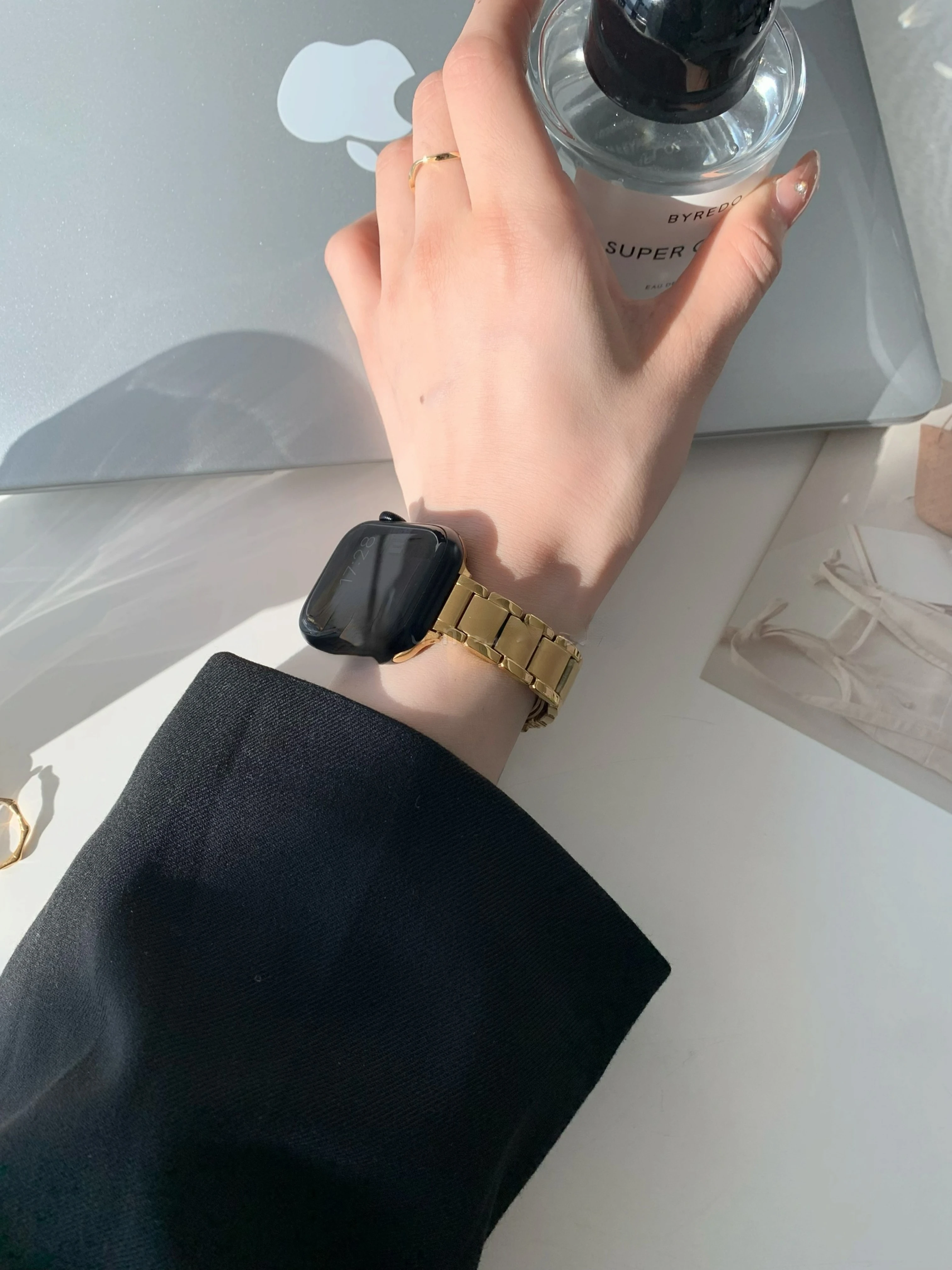 Starlight Watchband Stainless Steel Strap for Apple Watch Band Applewatch S8 Simple and Thin Series 7 654SE2 Correas Apple Watch