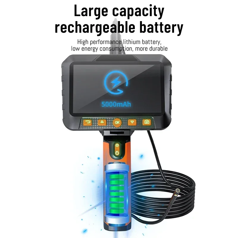 

2026 HD 1080P 5000mAh Battery Industrial Endoscope Camera Auto Focal Borescope Camera Waterproof Inspection Camera