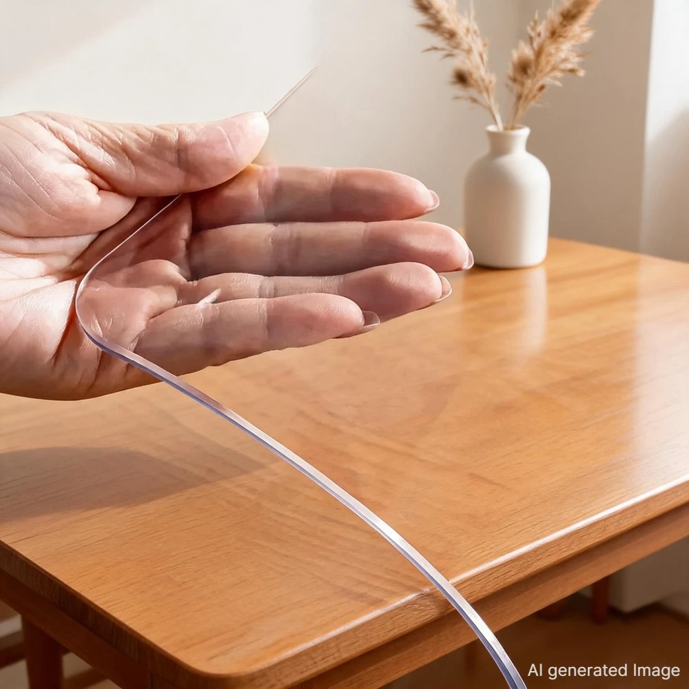 1,5 mm Klare Schreibtischunterlage Wasserdichte Kunststoff-Tischabdeckung Schutzfolie Kristall-Vinyl-Tischdecke Klare Schreibtischunterlage Leicht zu Reinigen 2028