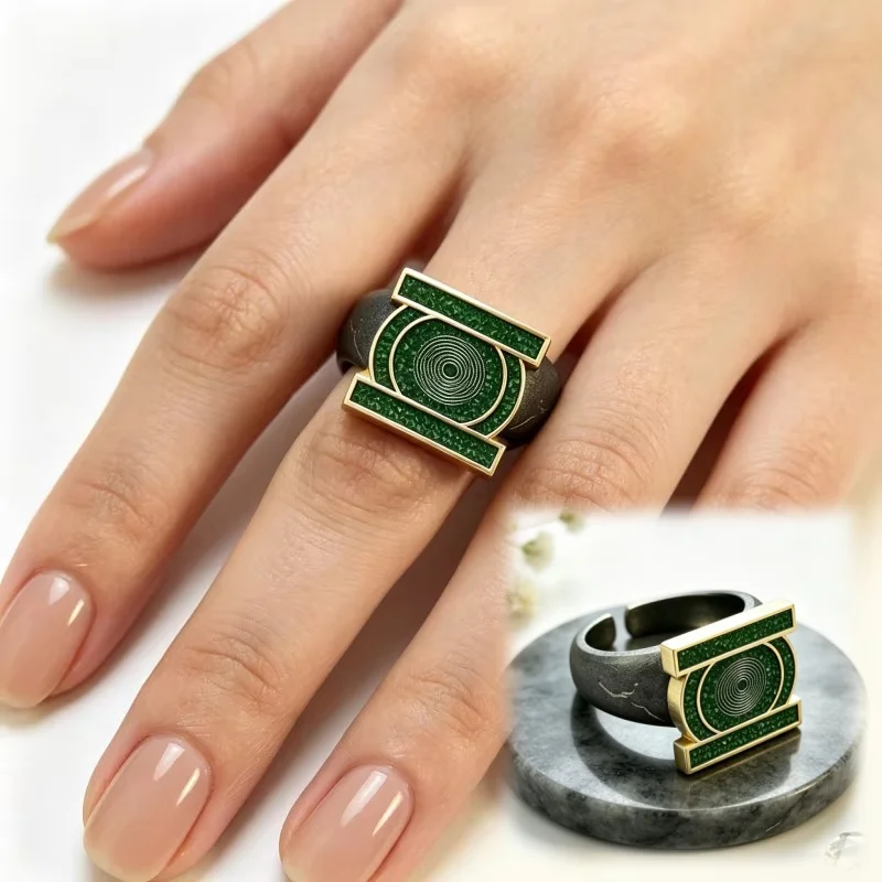 2026 Green Lantern Corps Ring John Stewart Adjustable Open Band Ring Cosplay Props Collection Toy Gift For Fans
