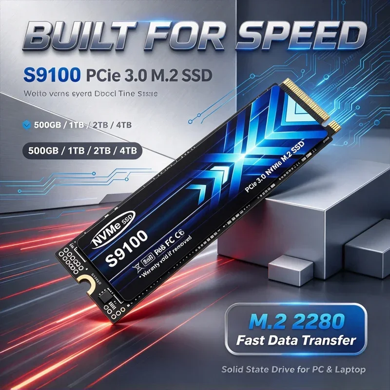 S9100 M.2 NVMe SSD 500GB 1TB 2TB 4TB PCIe 3.0 Internal Solid State Drive for Laptop Desktop PC - High-Speed Storage Solution