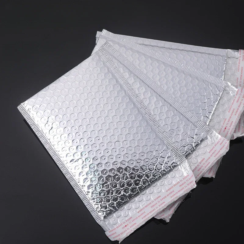 

Silver aluminum plated bubble bag Thickened shock-absorbing bubble envelope bag Express transportation packaging self-adhesive