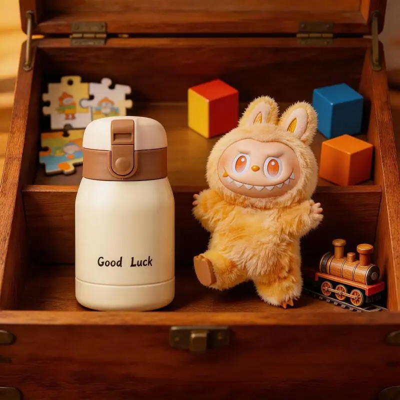 

POP MART THE MONSTERS Forward High Energy Series LABUBU Doll Travel Insulated Flask Leakproof Vacuum Cup Long Distance Trip