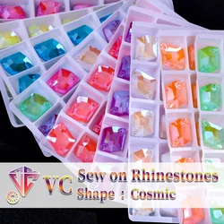 VC Neon Fluorescent Cosmic Sew on Rhinestone Cosmic AB Sewing Diamond Glass Diamond Flatback DIY Accessories Wedding