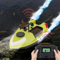 600 m Green Bait Boat Feeding Boat with GPS RC,Fishing Bait Boat 2 Bait Boxes,2 kg Fishing Bait Boat with LED Light&Batteries