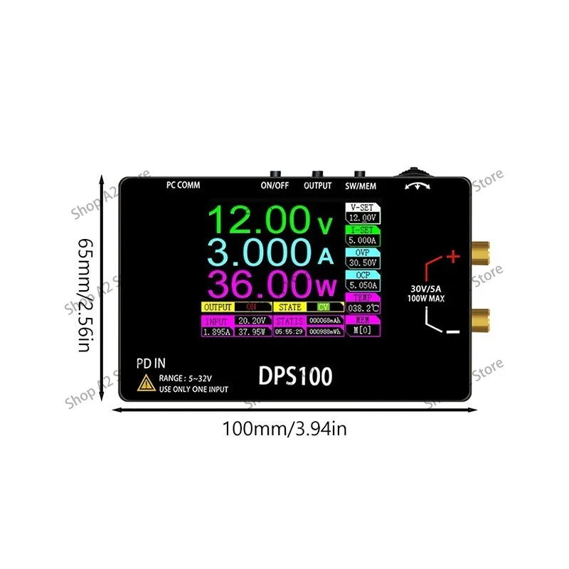 DPS100 Adjustable Voltage Regulator 30V 5A 100W Pocket Size Bench Switching Programmable Voltage Regulator Power Supply
