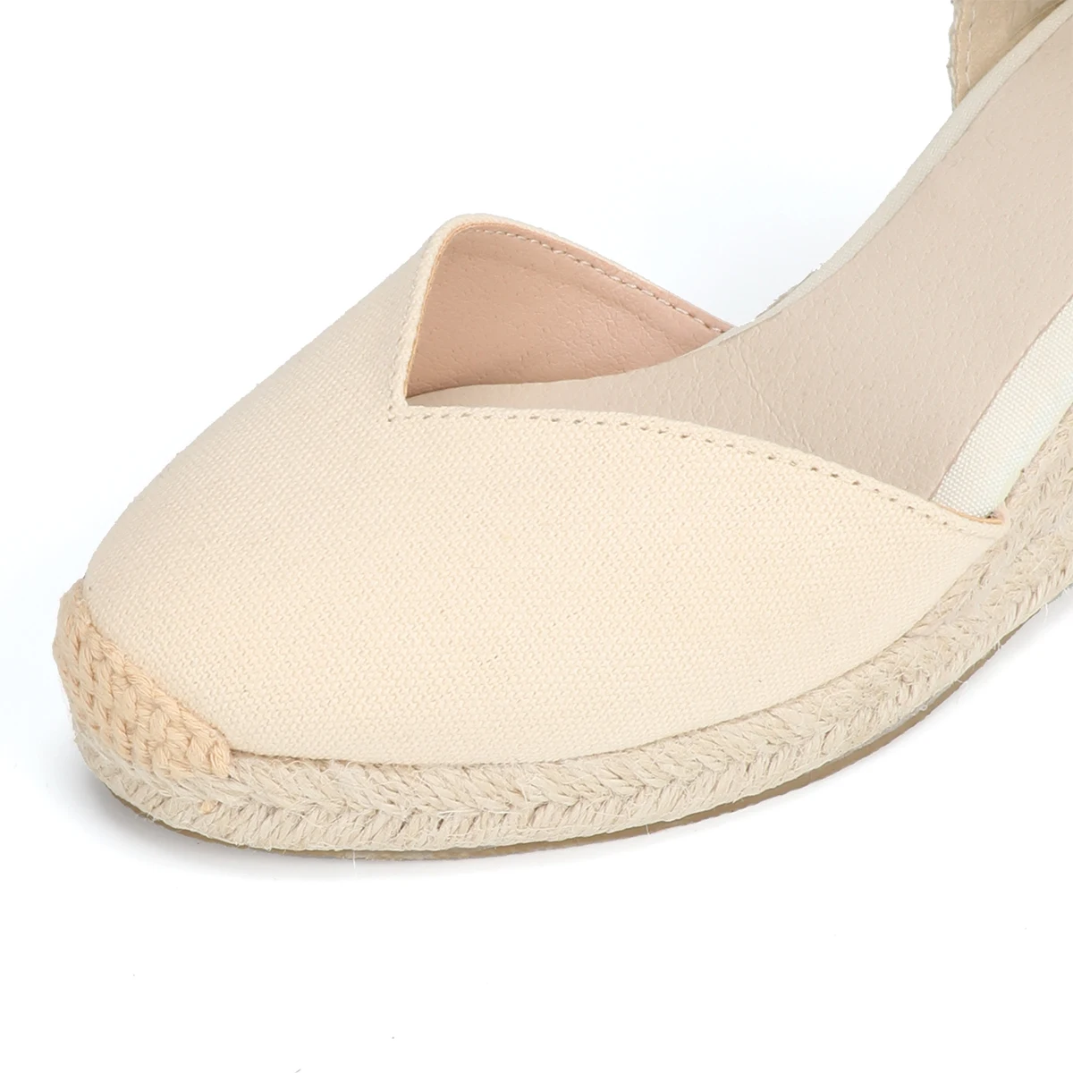 Zomer Vrouwen Hoge Hakken Dikke Sandalen Comfortabele Wrap Teen Helling Hak Strappy Hakken Handgemaakte Schoenen Met Hennep Zolen Espadrille